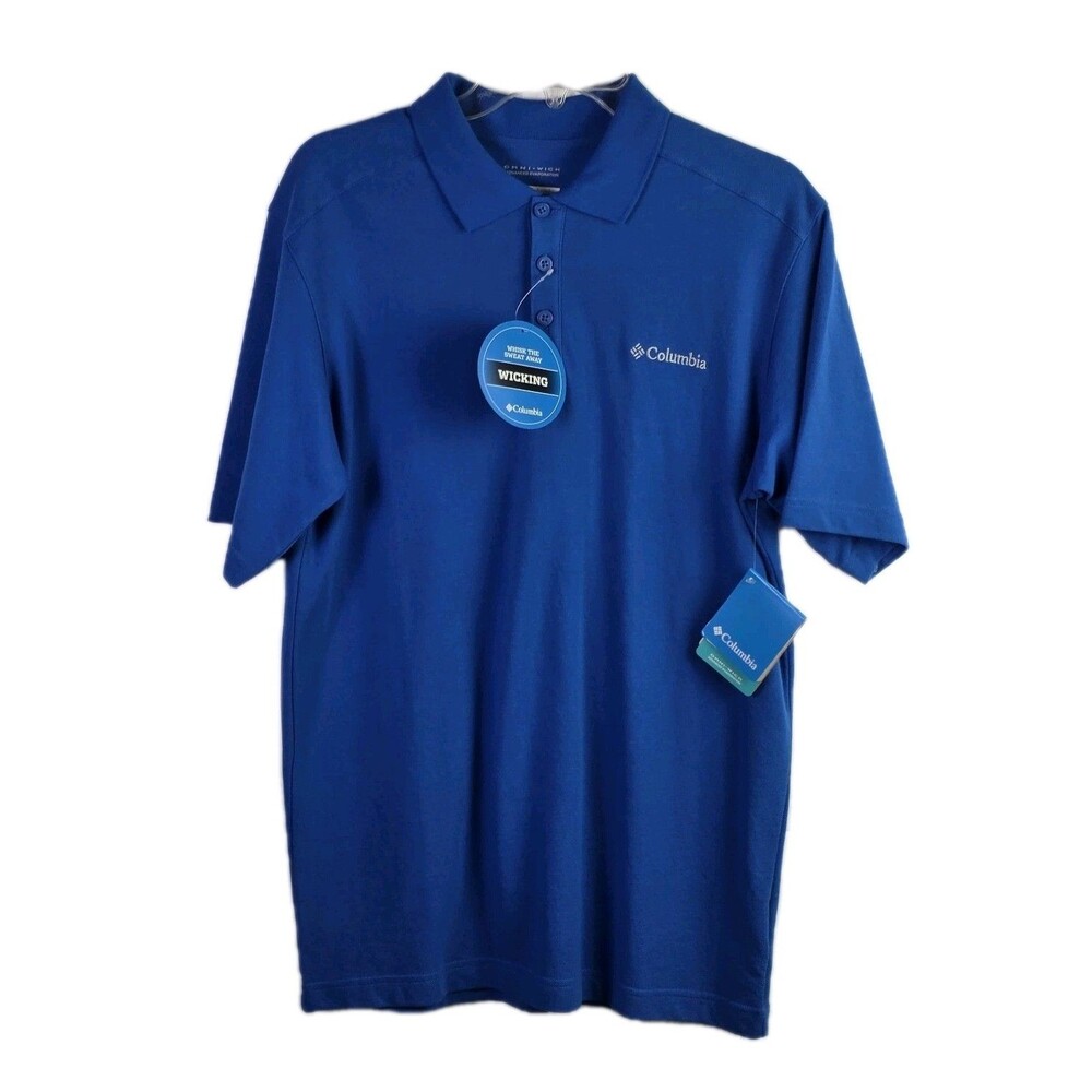 Columbia Men's Small Blue Omni-Wick Short Sleeve Polo Shirt NWT